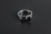 Hammered Black Tourmaline Ring: 925 Sterling Silver, High Shine