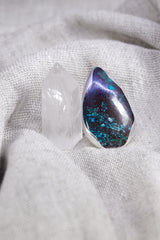 Adjustable Sterling Silver Ring: Teardrop Himalayan Turquoise, Unisex Size 5-12