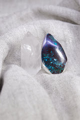 Adjustable Sterling Silver Ring: Teardrop Himalayan Turquoise, Unisex Size 5-12