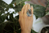 Turquoise Ring 925 Sterling Silver Adjustable Teardrop Ring High Shine Textured Band Throat Chakra Jewelry Gift