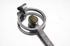 Peridot Spoon Pendant Necklace: Hammered 925 Silver, Australian Crystal