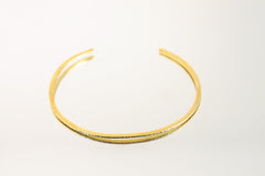 Textured Gold Plated Brass Choker: Boho Open Neck Collar