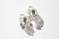 Vera Cruz Amethyst Opal Hoop Earrings 925 Sterling Silver 1cm High Shine Claw Set Crown Chakra Jewelry Gift