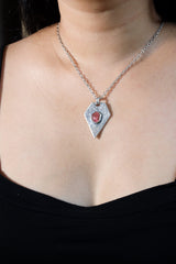 Sterling Silver Pentagon Ruby Pendant: Record Keeper, Root Chakra