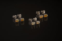 Ethiopian Opal Stud Earrings: 925 Sterling Silver Claw Setting