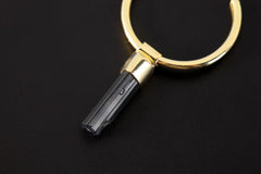 Gold Plated Sterling Silver Black Tourmaline Hoop Earrings