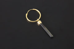 Green Tourmaline Dangle Earring: Gold Plated Sterling Silver, Heart Chakra