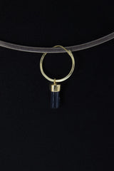 Gold Plated Sterling Silver Black Tourmaline Dangle Earring: Root Chakra Jewelry