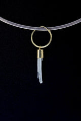 Aquamarine Single Hoop Earring Pendant Gold Plated 925 Silver Throat Chakra Pisces Aries Gift