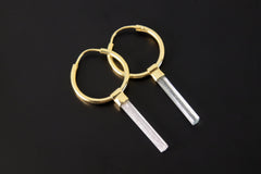 Australian Aquamarine Gold Plated Sterling Silver Hoop Earrings