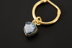 Blue Tourmaline Gold Plated Sterling Silver Dangle Earring: Healing Crystal