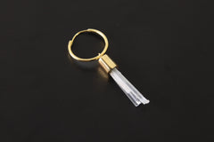 Gold Plated Sterling Silver Aquamarine Hoop Earring: Throat Chakra Crystal