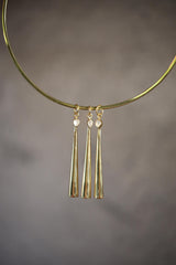 Herkimer Diamond Spoon Pendant: 18K Gold-Plated Sterling Silver Necklace