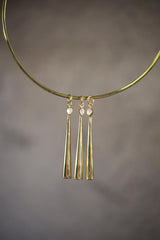 Herkimer Diamond Spoon Pendant: 18K Gold-Plated Sterling Silver Necklace