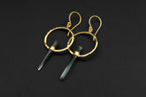 Gold Plated Sterling Silver Quartz Earrings: Himalayan Chlorite Portal