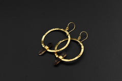 Australian Smoky Quartz Point Earrings: Gold-Plated Sterling Silver