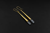 Gold Plated Sterling Silver Quartz Earrings: Himalayan Chlorite Phantom