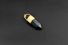 Large Smoky Quartz Point Pendant: 18K Gold-Plated Bronze Cap, 7cm Crystal