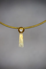 Blue Moonstone Pendant: Gold-Plated Sterling Silver, Crown Chakra Jewelry