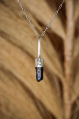 Blue Apatite & Ethiopian Opal Sterling Silver Pendant: Third Eye Chakra