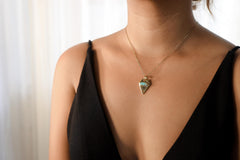 Pentagonal Turquoise Pendant: 18K Gold-Plated Sterling Silver, Throat Chakra