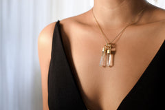 Gold Plated Quartz Point Pendant: Australian Fossicked Crystal Necklace