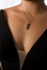 Gold-Plated Sterling Silver Himalayan Quartz Pendant with Opal
