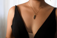 Gold-Plated Sterling Silver Himalayan Quartz Pendant with Opal