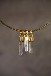 Gold Plated Quartz Point Pendant: Australian Fossicked Crystal Necklace
