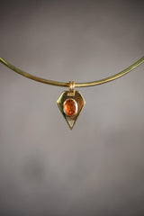 Faceted Red Kyanite Pendant: 18K Gold-Plated Sterling Silver, Aries Zodiac