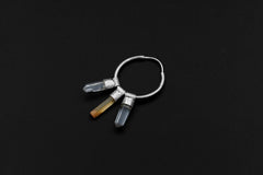 Lithium & Clear Quartz Sterling Silver Hoop Earrings: Healing Crystal Jewelry