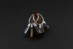 Lithium & Clear Quartz Sterling Silver Hoop Earrings: Healing Crystal Jewelry
