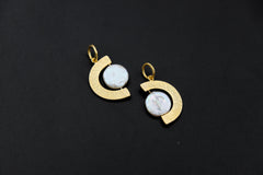 Gold Plated Sterling Silver Pearl Spinning Pendant Necklace