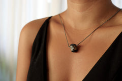 Double Terminated Tourmaline & Opal Pendant: Sterling Silver, Scorpio Cancer Zodiac