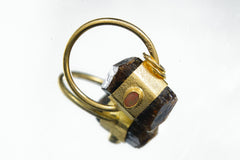 Brown Tourmaline & Ethiopian Opal Pendant: 18k Gold Plated Sterling Silver