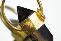 Citrine & Ethiopian Opal Pendant: 18K Gold-Plated Sterling Silver, Sagittarius Zodiac