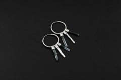 Himalayan Chlorite Quartz Pearl Hoop Earrings 925 Sterling Silver Heart Crown Chakra Virgo Gift