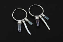 Vera Cruz Amethyst & Pearl Sterling Silver Earrings: Chakra Healing