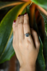 Watermelon Tourmaline Ring: Raw Stone, Fine Sterling Silver Band, US Size 5