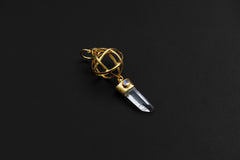 Gold Plated Lemurian Quartz & Moonstone Pendant: Sterling Silver Chakra Jewelry
