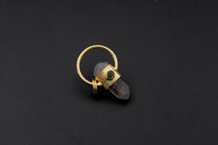 Lithium Quartz & Gemstone Pendant: 18K Gold-Plated Sterling Silver, Virgo Libra Zodiac