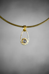 Labradorite Sun Moon Pendant 925 Silver 18k Gold Plated Rainbow Crystal Pisces Zodiac Jewelry Gif11