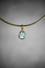 Opal Doublet Pendant: Hammered Sterling Silver, 18k Gold Plated