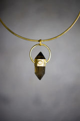 Citrine & Ethiopian Opal Pendant: 18K Gold-Plated Sterling Silver, Sagittarius Zodiac