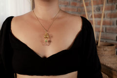 Vera Cruz Amethyst & Emerald Pendant: 18k Gold-Plated Sterling Silver