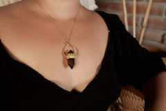 Citrine & Ethiopian Opal Pendant: 18K Gold-Plated Sterling Silver, Sagittarius Zodiac