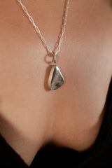 Lightning Ridge Boulder Opal Pendant 925 Sterling Silver Necklace Freeform Solid Opal Textured Bezel October Birthstone Gift