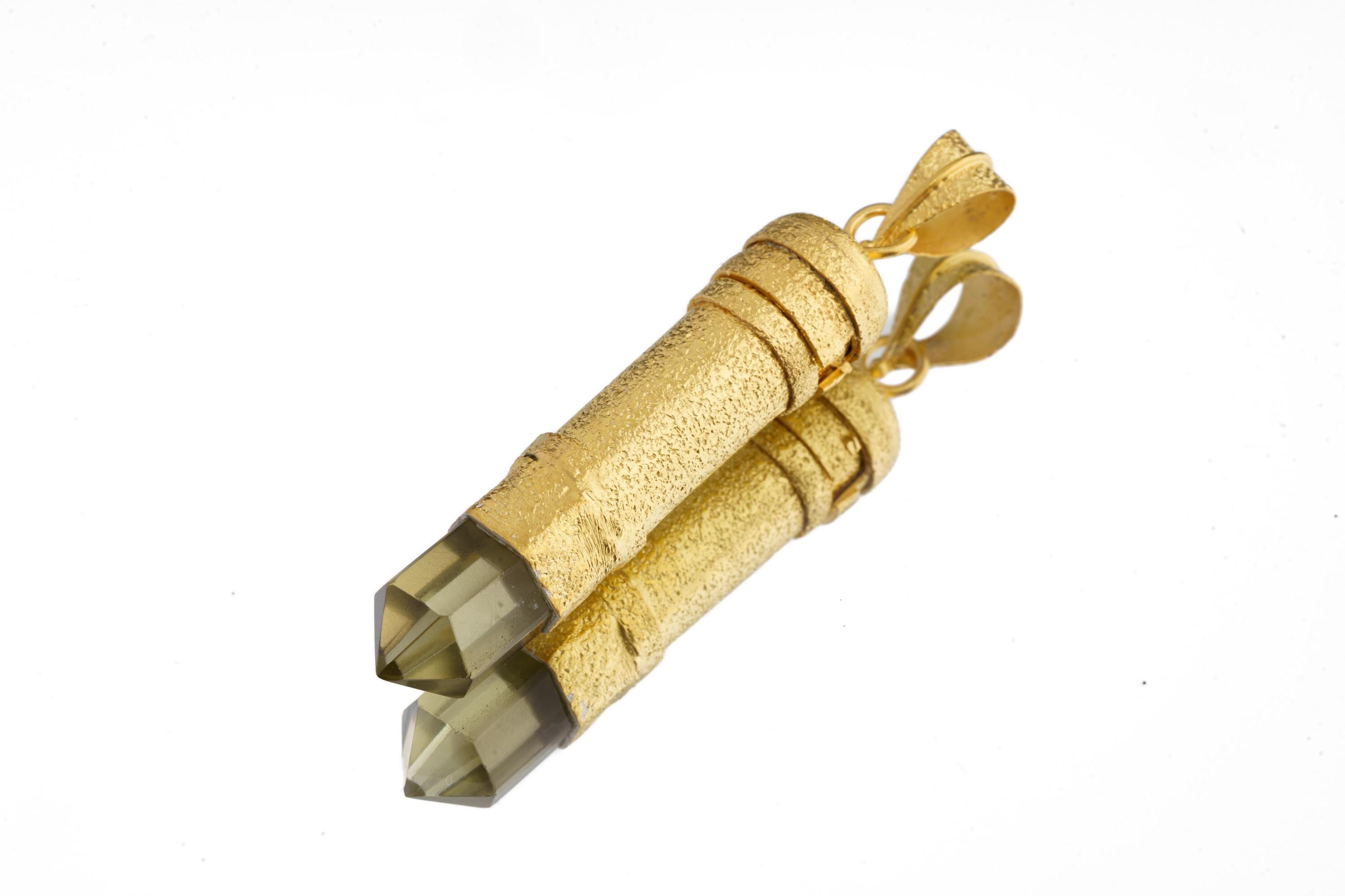 Gold-Plated Sterling Silver Smokey Quartz Locket Pendant: Stash Urn, Scorpio Zodiac