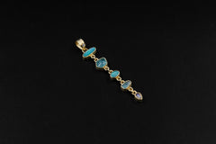 Gold-Plated Sterling Silver Gemstone Pendant: Zircon, Aquamarine, Opal, Moonstone