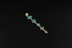 Zircon Aquamarine Opal Moonstone Pendant 925 Silver 18k Gold Plated Crown Throat Chakra Jewelry Gift